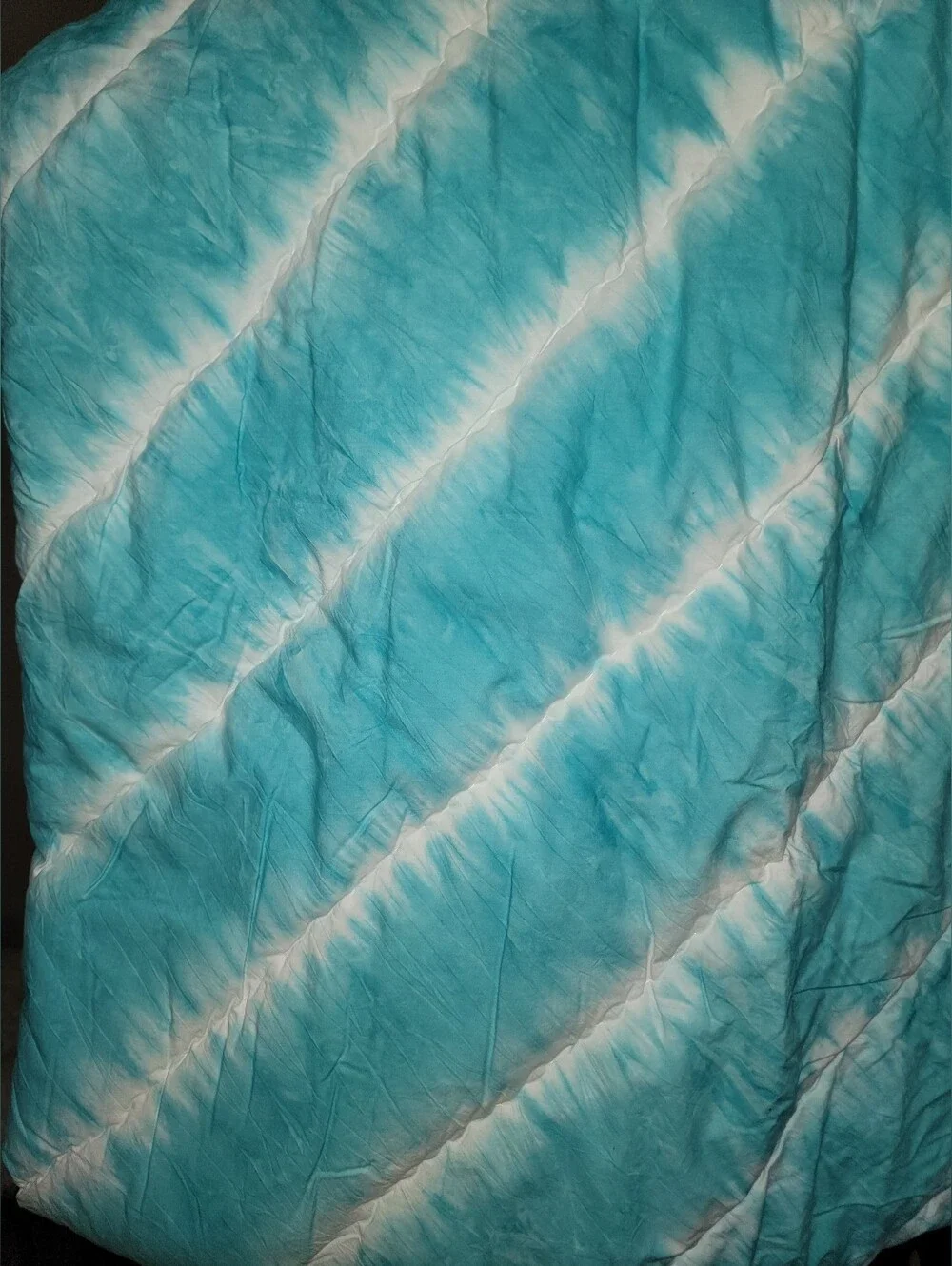 Pottery Barn Teen Turquoise Tie-Dye Quilted Comforter Set Cotton Twin Size